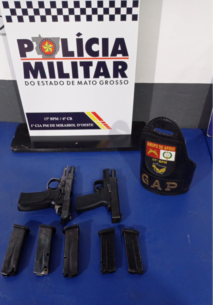 Polícia Militar prende mulher por porte irregular de arma de fogo em Mirassol D’Oeste