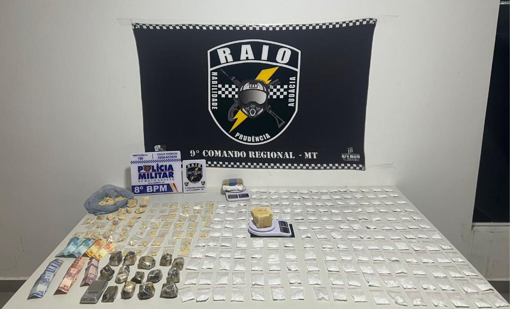 Polícia Militar prende faccionada com 260 porções de drogas em Alta Floresta