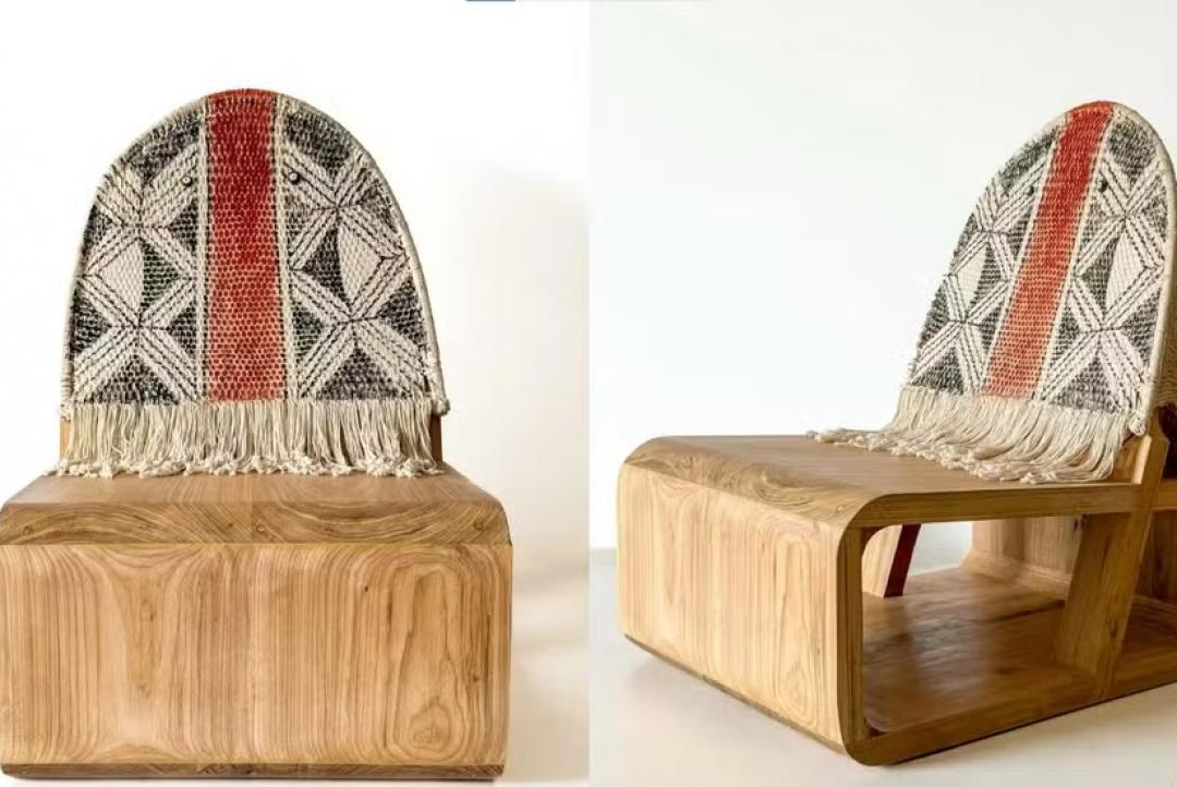 Poltrona inspirada na cultura indígena de MT vence prêmio internacional de design em Paris
