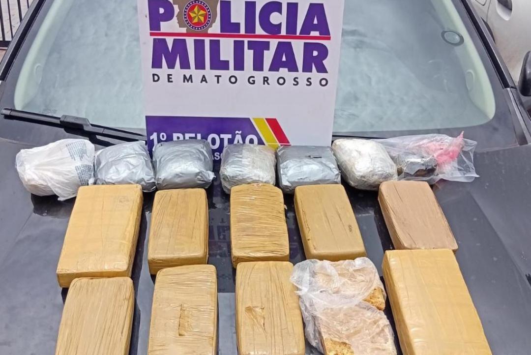 Ação integrada da PM e PRF apreende 14 quilos de entorpecentes em Ribeirão Cascalheira