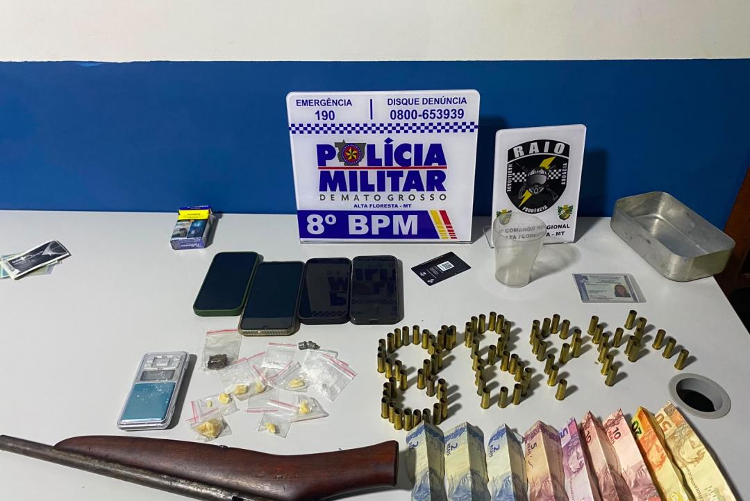 Operação do RAIO termina com drogas, arma e seis pessoas conduzidas em Alta Floresta