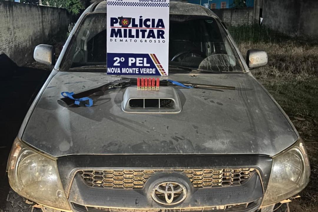 Homem que tentou matar vítima e fugiu roubando caminhonete é preso pela PM em Nova Monte Verde