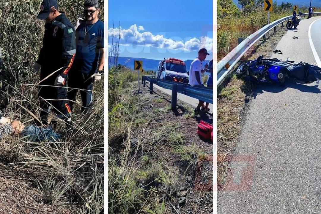 Motociclista morre em curva perto da Salgadeira na estrada de Chapada dos Guimarães