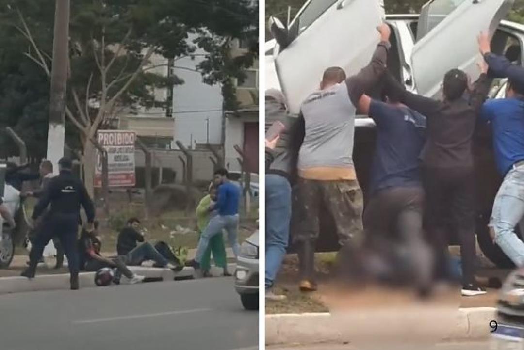 Vídeo mostra desespero de feridos logo após colisão que matou idosa na FEB; populares tiraram carro de cima do corpo