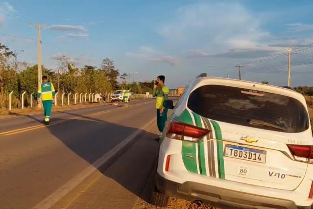 Idoso morre após ser atropelado por carreta na MT-208, próximo ao Posto G3, em Carlinda