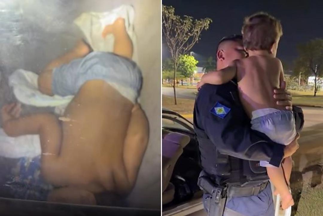 Pai deixa filho de 1 ano sozinho dentro de carro de madrugada para beber pinga em Sinop; vídeo