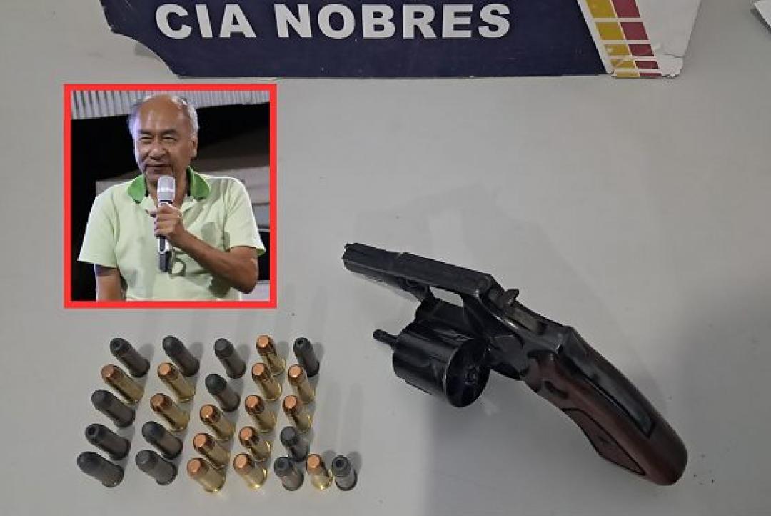 Flagrado com revólver 38 carregado de balas, vice-prefeito de Nobres ameaça chamar facção para a PM e vai preso