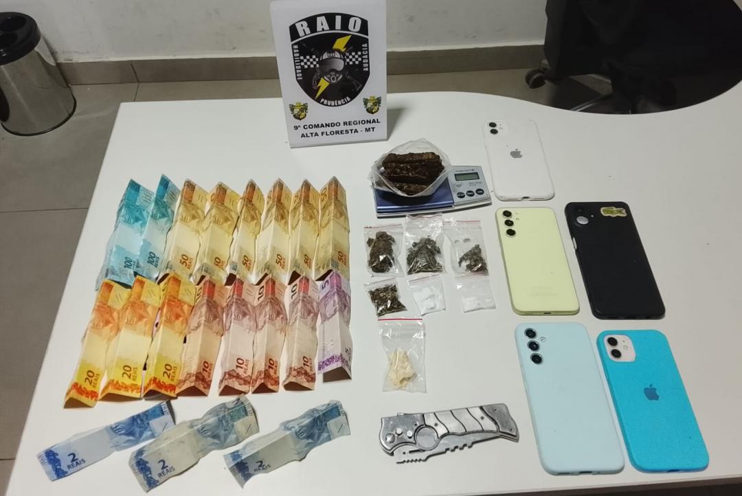 Quatro são conduzidos após ameaça e apreensão de drogas em Alta Floresta