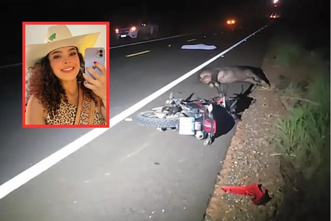 Designer de unhas morre após moto bater em anta em São José do Rio Claro