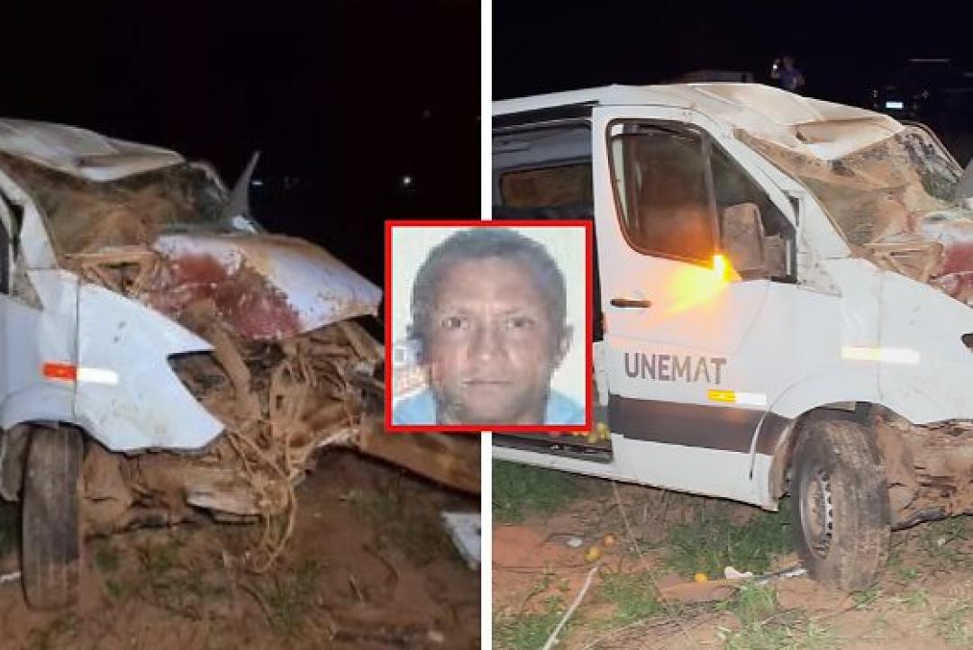 Batida entre moto e van da Unemat mata homem de 50 anos em Sinop