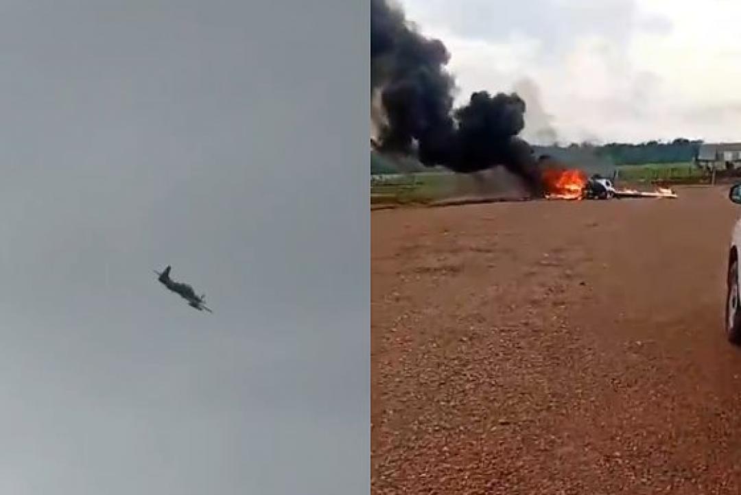 FAB tenta interceptar avião em Juara; ocupantes incendeiam aeronave após pouso em pista clandestina e ninguém é preso