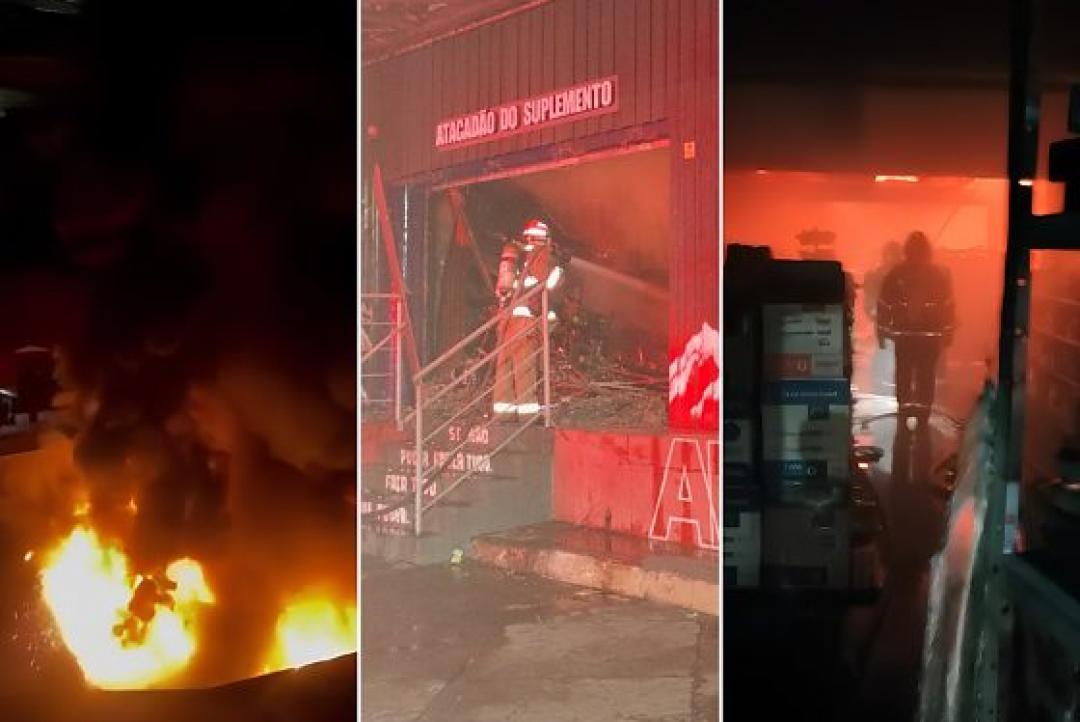 Incêndio destrói Atacadão do Suplemento e Dona Festa em Cuiabá