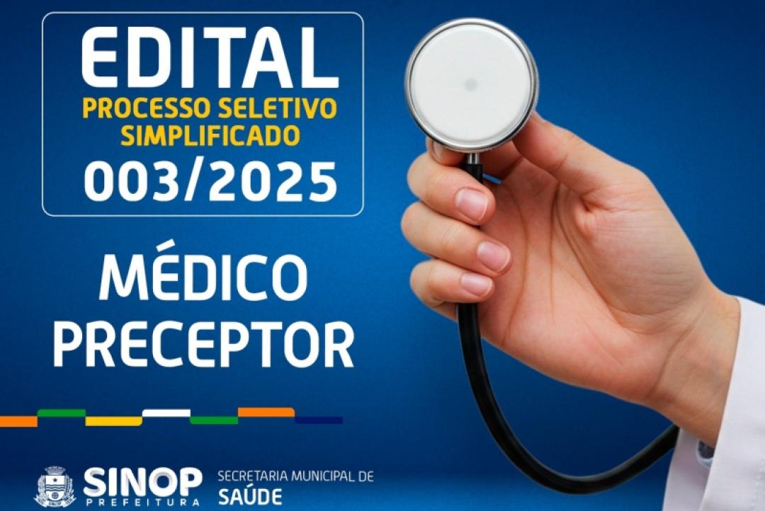 Prefeitura de Sinop lança processo seletivo simplificado para médicos clínicos gerais