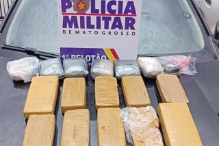 Ação integrada da PM e PRF apreende 14 quilos de entorpecentes em Ribeirão Cascalheira