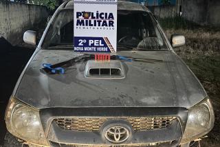 Homem que tentou matar vítima e fugiu roubando caminhonete é preso pela PM em Nova Monte Verde