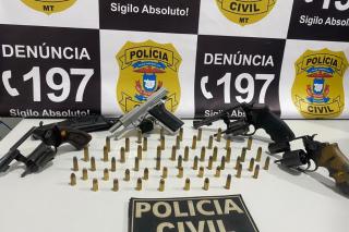 Polícia Civil prende integrantes de facções criminosas flagrados com armas e munições em Barra do Bugres