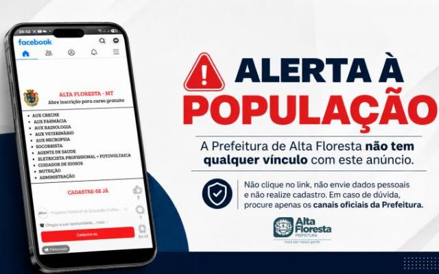 Prefeitura de Alta Floresta alerta sobre divulgação de cursos não oficiais