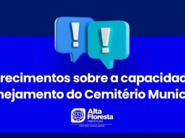 Prefeitura esclarece planejamento e capacidade do Cemitério Municipal Jardim da Saudade