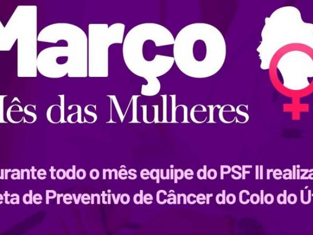 MARÇO LILÁS SAÚDE DA MULHER; A Secretaria Municipal de Saúde, realiza durante o mês de março, atendimentos especiais, para a saúde da mulher.