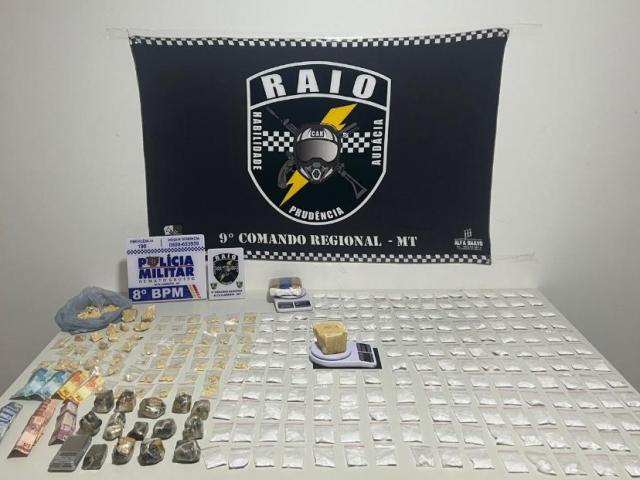 Polícia Militar prende faccionada com 260 porções de drogas em Alta Floresta