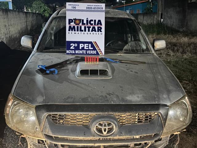 Homem que tentou matar vítima e fugiu roubando caminhonete é preso pela PM em Nova Monte Verde