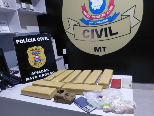 Polícia Civil causa prejuízo ao tráfico e apreende quase 10 quilos de drogas em Apiacás