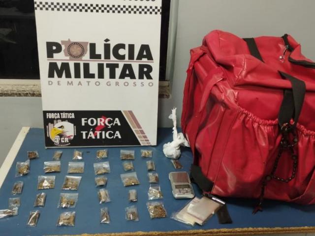 Força Tática prende motociclista com 31 porções de drogas em Sinop