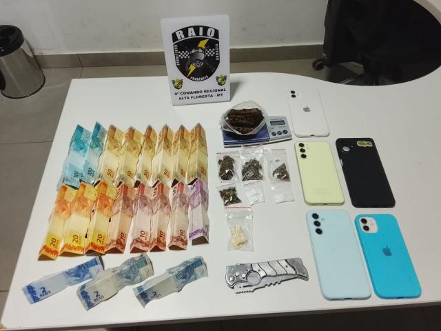 Quatro são conduzidos após ameaça e apreensão de drogas em Alta Floresta