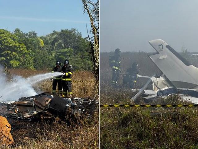 Três corpos carbonizados são encontrados em destroços de avião que caiu em Água Boa; veja vídeo