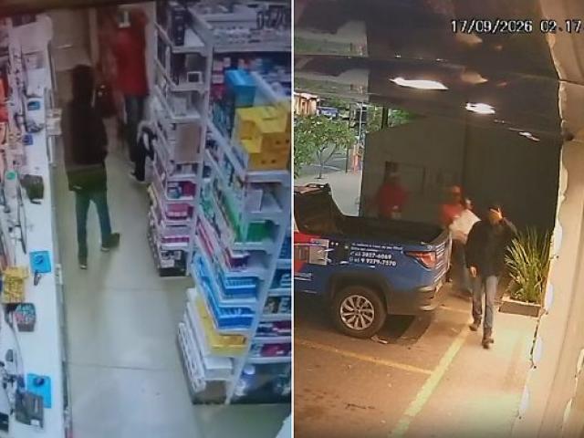 Bandidos rendem funcionários e roubam 33 caixas de Mounjaro de farmácia em Cuiabá; veja vídeos