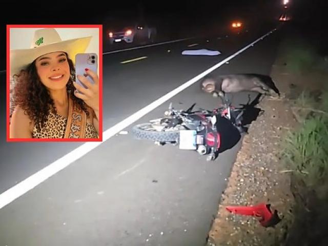 Designer de unhas morre após moto bater em anta em São José do Rio Claro