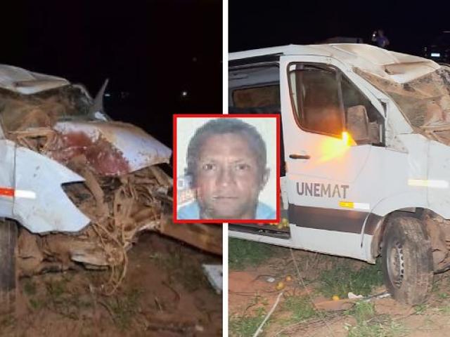Batida entre moto e van da Unemat mata homem de 50 anos em Sinop