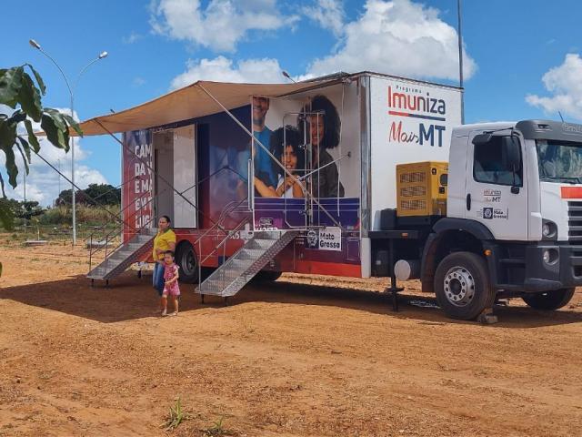 Unidades móveis da Secretaria de Saúde de MT aplicaram 46,7 mil vacinas desde que começaram a percorrer o Estado