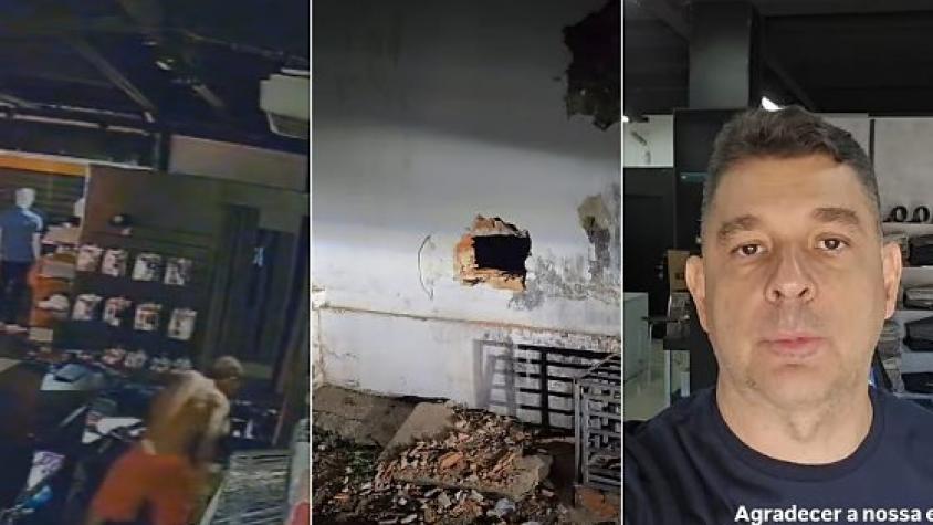 Vídeo: homem quebra parede com marreta e invade loja de roupas Centro da Capital