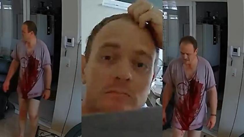 Imagens chocantes mostram discussões e frieza de feminicida ensanguentado após matar a esposa e esfaquear a filha em Lucas do Rio Verde